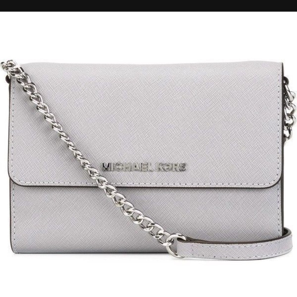 White Michael Kors Jet Set Travel Phone crossbody